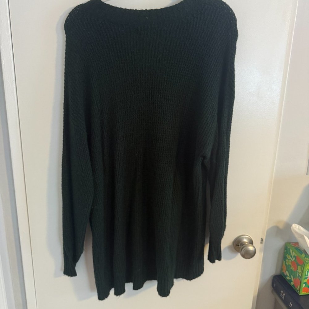 American Eagle Green Pullover V-Neck Sweater - Picture 4 of 6